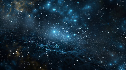 Abstract space background with stars and constellations, Galaxy Space Art with Glowing Dots and Lines, Abstract polygonal space low poly dark background with connecting dots and lines