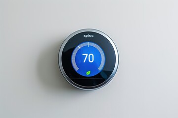 Smart thermostat photo on white isolated background