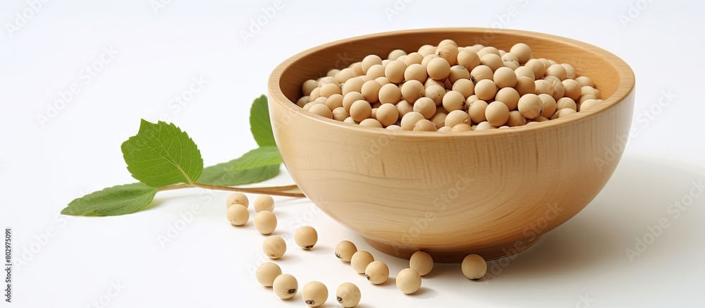Poster A copy space image of nutritious soy against a clean white backdrop