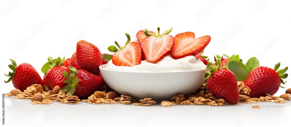 Aufkleber a copy space image of a healthy breakfast consisting of whole grain granola combined with yogurt nut