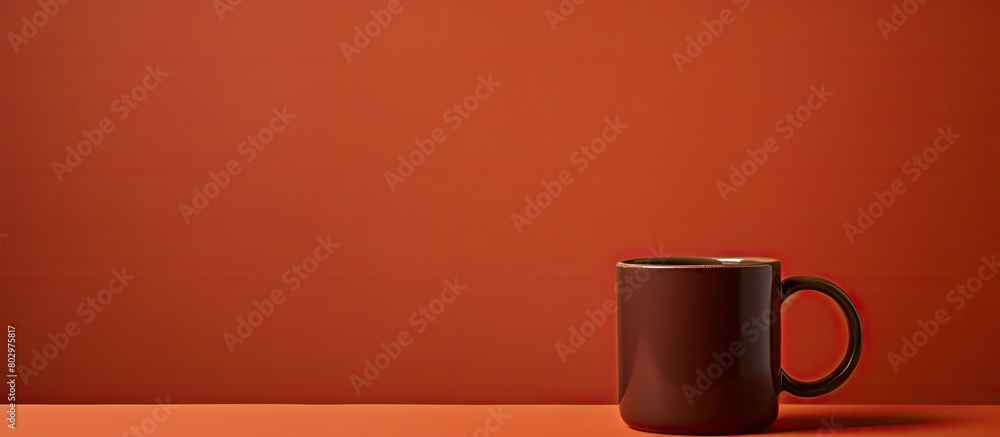 Poster a copy space image of a mug filled with black coffee standing alone against a plain background