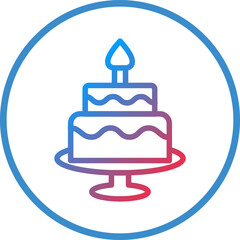 Two Layered Cake Icon Style