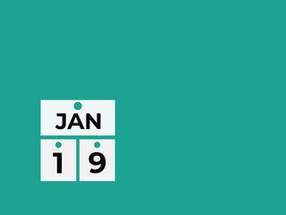 january 19 calendar reminder. 19 january daily calendar icon template. Calendar 19 january icon Design template. Vector illustration

