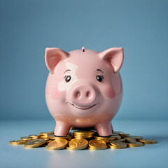 piggy bank with coins