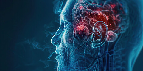 Neurofibromatosis Type 2: The Vestibular Schwannoma and Hearing Loss - Imagine a person with a highlighted tumor on the vestibulocochlear nerve