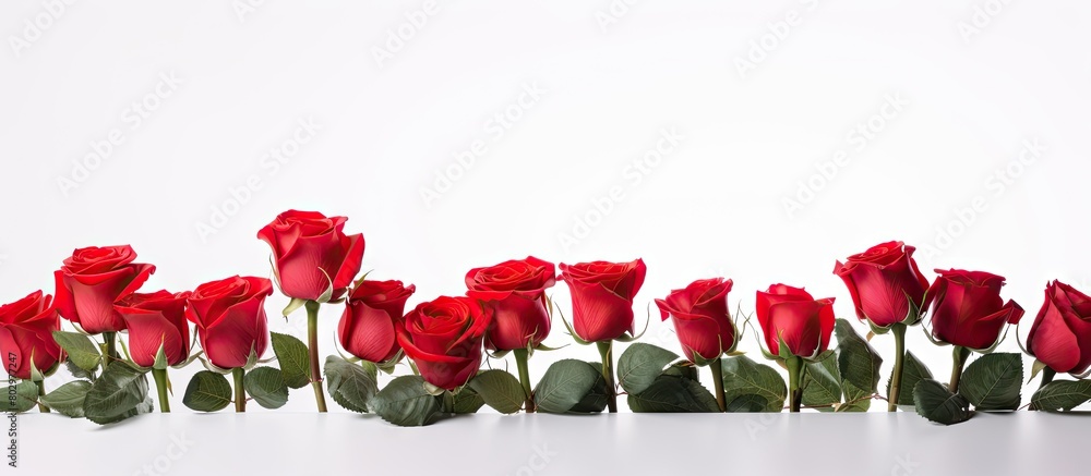 Aufkleber a copy space image of artificial roses placed on a white background