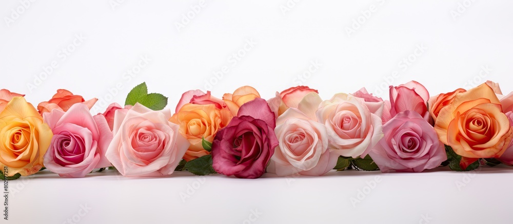 Aufkleber a copy space image of artificial roses placed on a white background