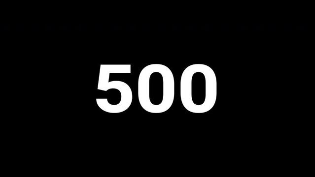Increasing counting number 0 to 1k for price like views figures or amount concepts