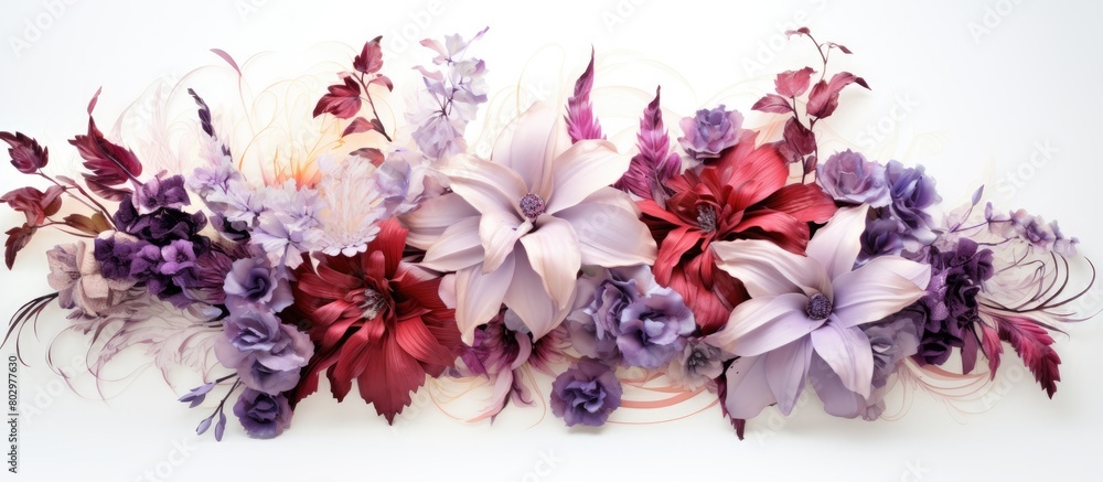 Aufkleber A captivating image showcasing the intricate details of stunning flowers with a clear background for potential text or design additions. with copy space image. Place for adding text or design
