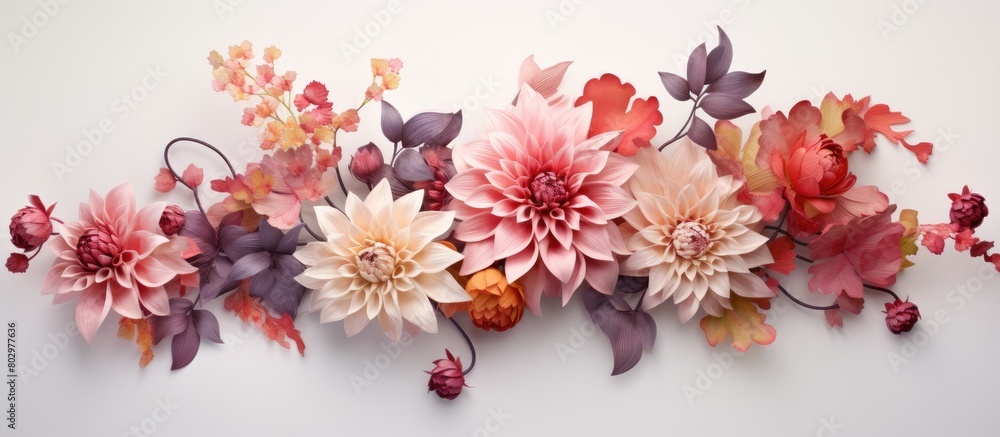Aufkleber A captivating image showcasing the intricate details of stunning flowers with a clear background for potential text or design additions. with copy space image. Place for adding text or design