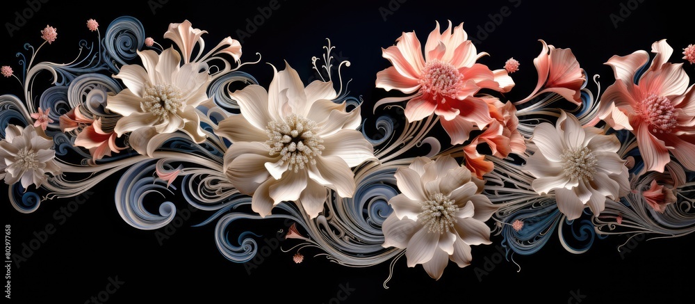 Aufkleber A captivating image showcasing the intricate details of stunning flowers with a clear background for potential text or design additions. with copy space image. Place for adding text or design