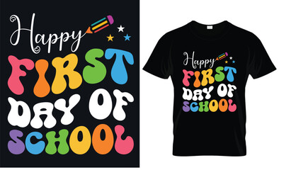 welcome back to school typography t shirt design vector Print Template. Welcome Back to School T-shirt Design My First Day of School Shirt Design Back To School and looking cool- funny slogan with car