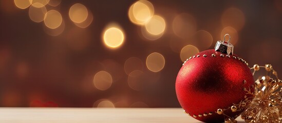 A festive Christmas decoration serves as a captivating background for a copy space image - Powered by Adobe