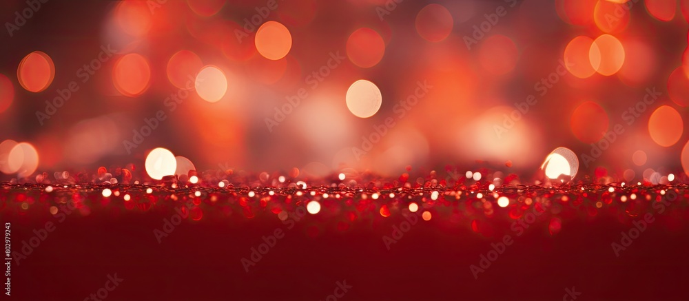 Aufkleber A beautiful red background with natural bokeh holiday lights perfect for design with copy space image
