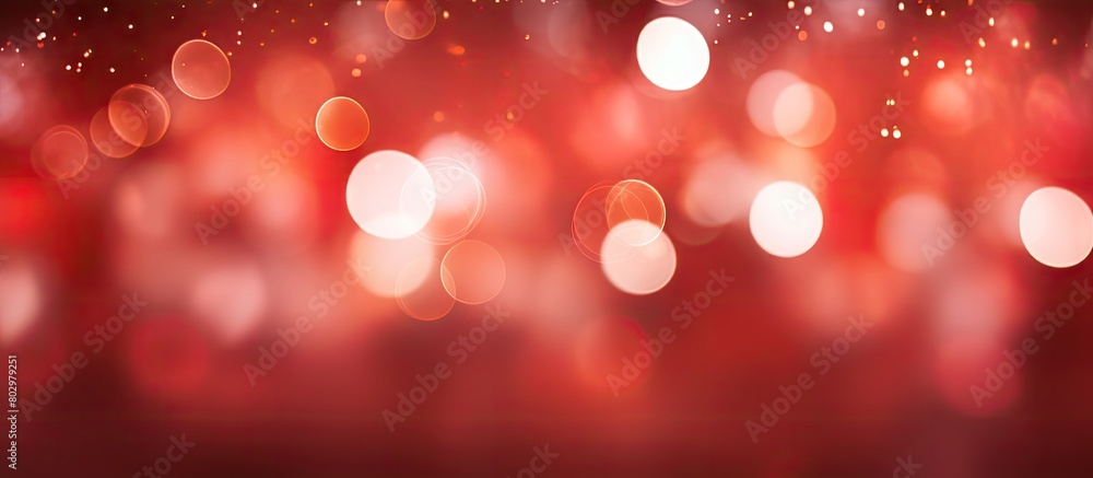 Aufkleber a beautiful red background with natural bokeh holiday lights perfect for design with copy space imag
