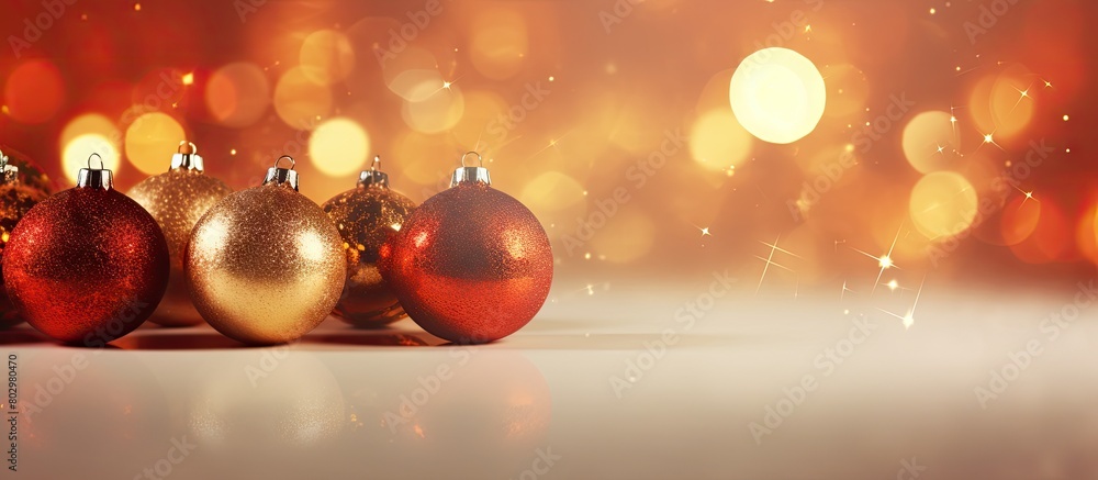 Poster A festive background image for Christmas and New Year s holiday celebrations featuring ample space for adding your own text or images