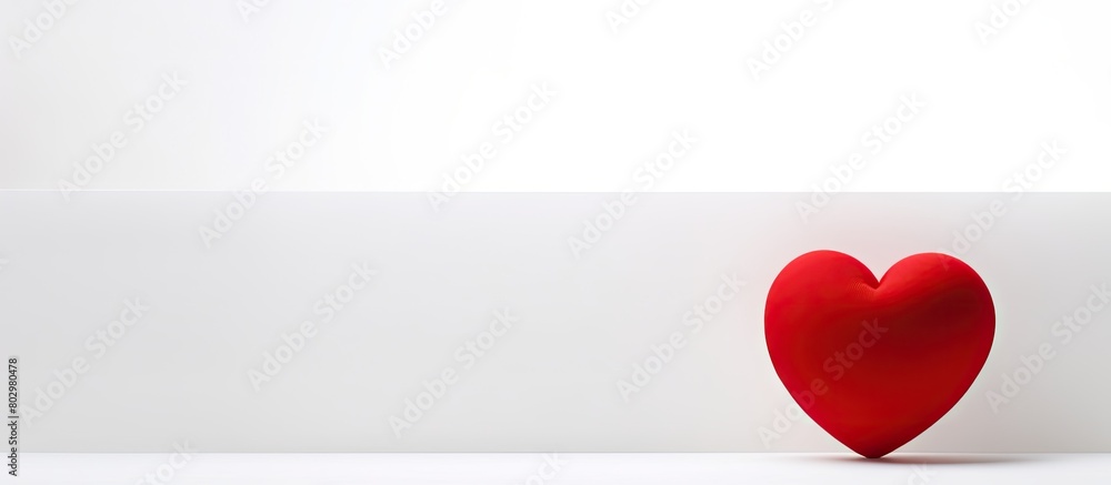 Poster A copy space image of a red heart stands out against a pristine white background