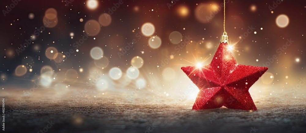 Poster a festive christmas background featuring a beautiful bell and a shining star with plenty of copy spa