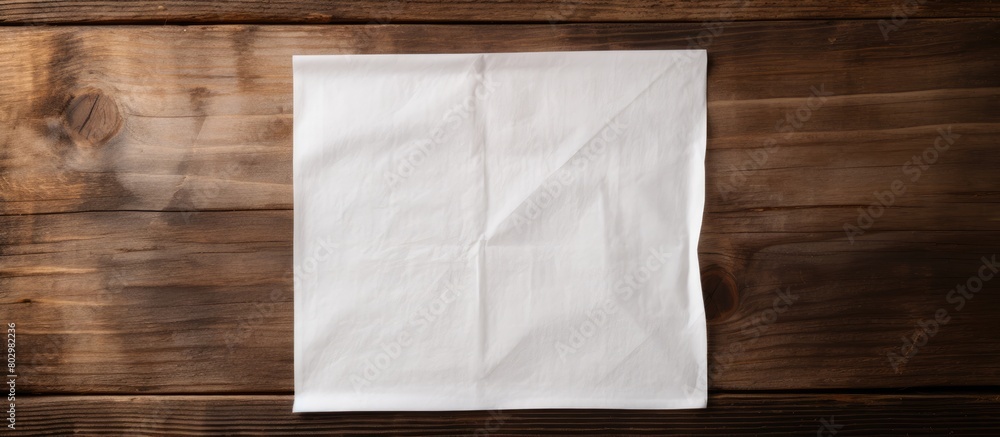 Poster a copy space image of a napkin placed on a rustic wooden background