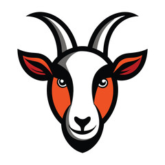 Solid color goat head vector design