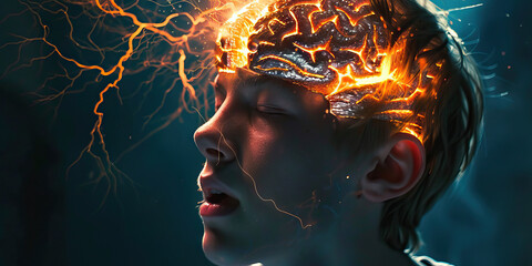 Non-Convulsive Status Epilepticus: The Altered Mental State and Seizure Activity - Visualize a person with a highlighted brain showing ongoing seizure activity without obvious convulsions