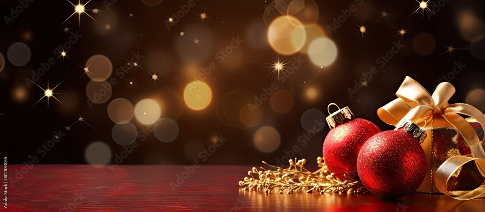 Aufkleber A festive background for ringing in the new year featuring a cheerful Christmas arrangement and plenty of space for text or images. with copy space image. Place for adding text or design