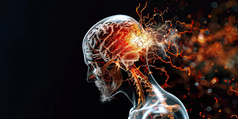 Non-Convulsive Status Epilepticus: The Altered Mental State and Seizure Activity - Visualize a person with a highlighted brain showing ongoing seizure activity without obvious convulsions