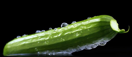A detailed view of a cucumber captured in a copy space image - Powered by Adobe