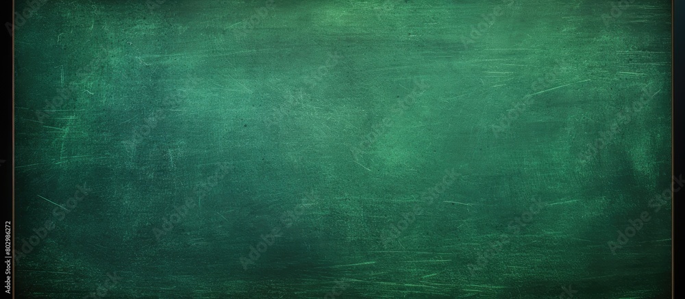 Poster A blackboard with a green surface providing a blank area for writing and drawing An image of a blackboard with a green surface creating a copy space for various writing or artistic purposes