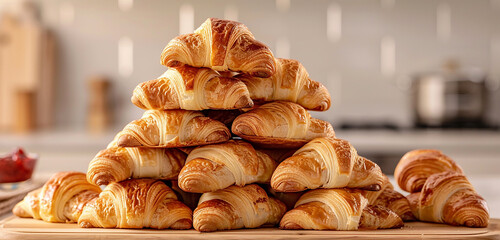 : A tower of flaky, buttery croissants, fresh from the oven and begging to be paired with a dollop of fruity jam.