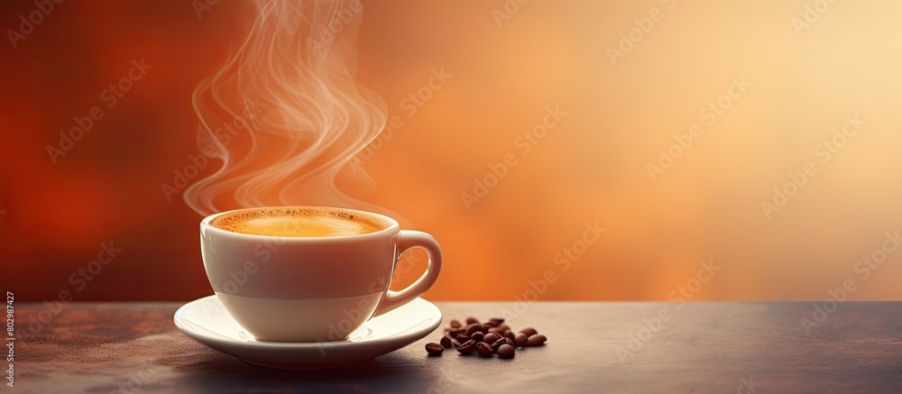 Poster a cup of coffee espresso with copy space image