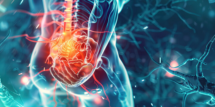Neurogenic Bladder: The Urinary Incontinence and Bladder Dysfunction - Visualize a person with a highlighted spinal cord affecting bladder control, experiencing urinary incontinence and bladder dysfun