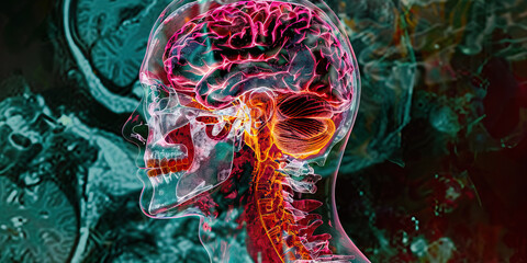 Central Pontine Myelinolysis: The Muscle Weakness and Paralysis - Picture a person with a highlighted area in the brainstem showing demyelination, experiencing muscle weakness and paralysis