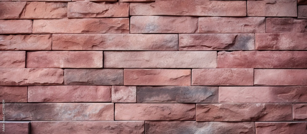 Poster a close up view of a pink stone wall creating a brown stone wall texture the texture resembles a cop