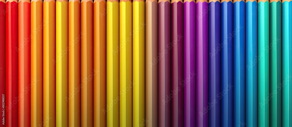 Poster A background made of colored pencils providing a blank space for text or images. with copy space image. Place for adding text or design