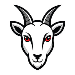 Solid color goat head vector design