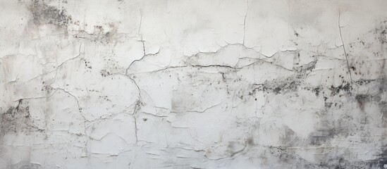 Obraz premium A background copy space image of a white cement wall with textured stains and cracks