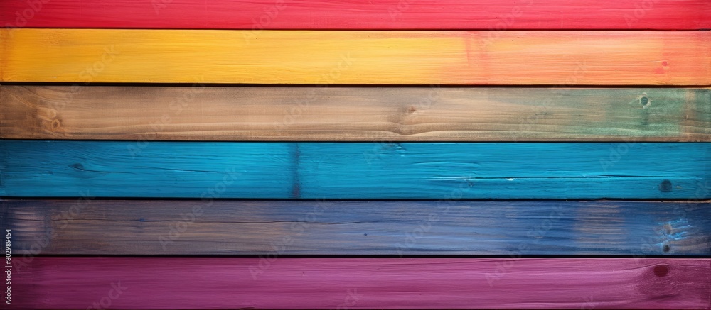 Aufkleber A colored wooden board meant for design or text with a creative artistic touch Perfect for adding style and visual interest to any copy space image