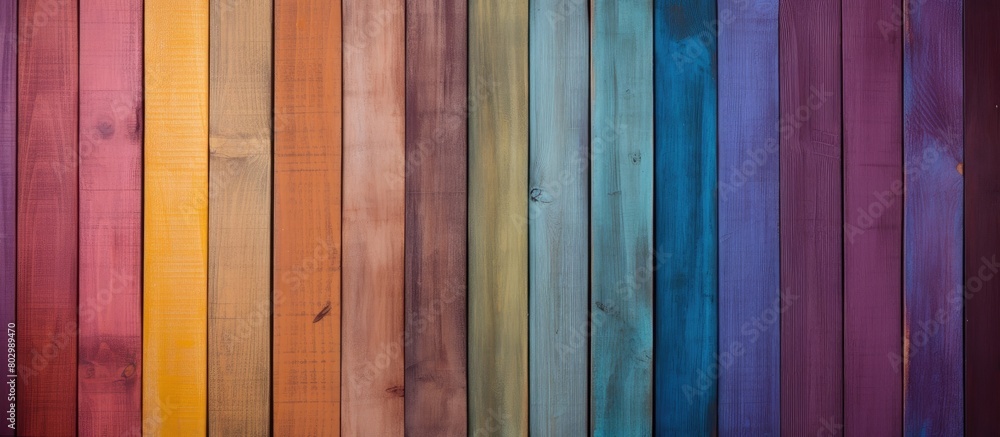 Poster A colored wooden board meant for design or text with a creative artistic touch Perfect for adding style and visual interest to any copy space image