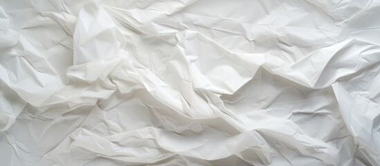 A crumpled white paper creates a textured and vintage backdrop for web design screensavers leaving space for images. with copy space image. Place for adding text or design