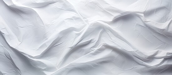 Obraz premium A crumpled white paper with creases forms the backdrop creating a textured grunge image with copy space