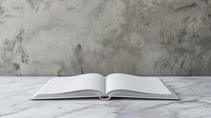 Hardcover Book Mock-Up with Dust Jacket on Wall Background