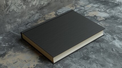 Hardcover Book Mock-Up with Dust Jacket on Wall Background