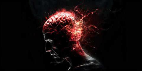 Hypoxic-Ischemic Encephalopathy: The Brain Damage and Seizures - Imagine a person with a highlighted brain showing effects of oxygen deprivation, experiencing brain damage and seizures