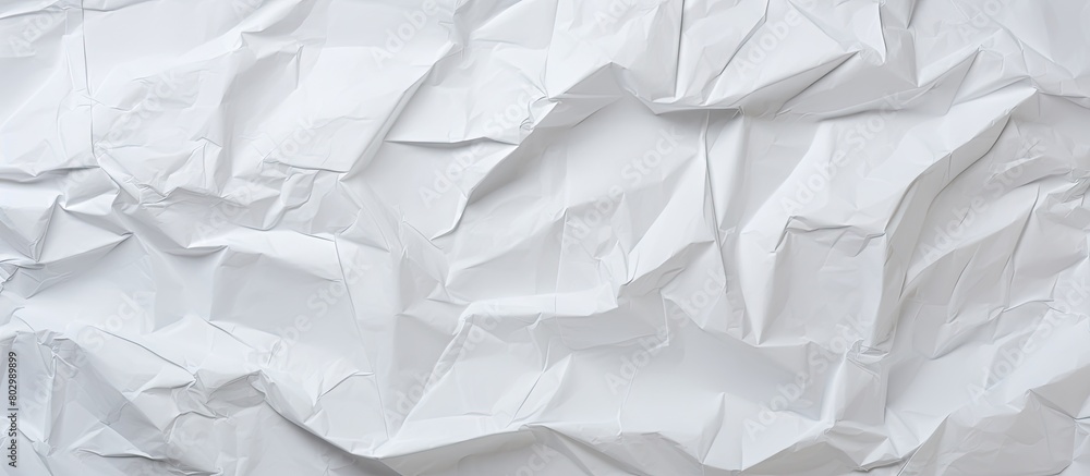 Poster a crumpled and creased paper poster texture serves as a blank white copy space image for backgrounds