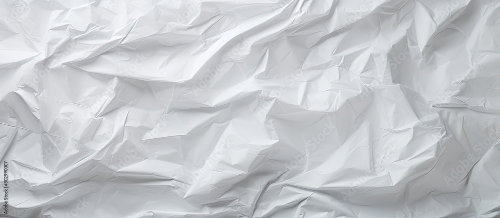 Poster a crumpled and creased paper poster texture serves as a blank white copy space image for backgrounds