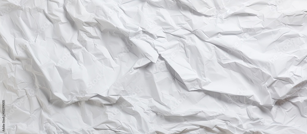 Poster a crumpled and creased paper poster texture serves as a blank white copy space image for backgrounds