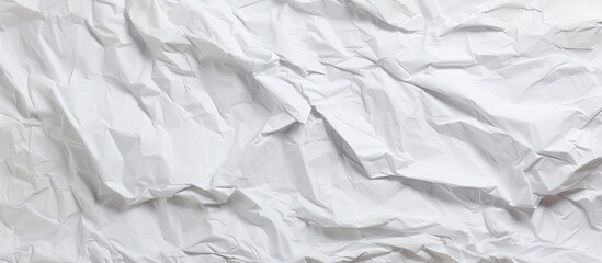 Obraz premium A crumpled and creased paper poster texture serves as a blank white copy space image for backgrounds