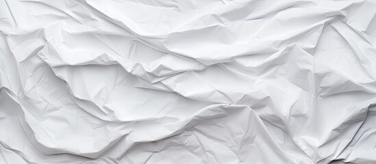 Obraz premium A crumpled and creased paper poster texture serves as a blank white copy space image for backgrounds