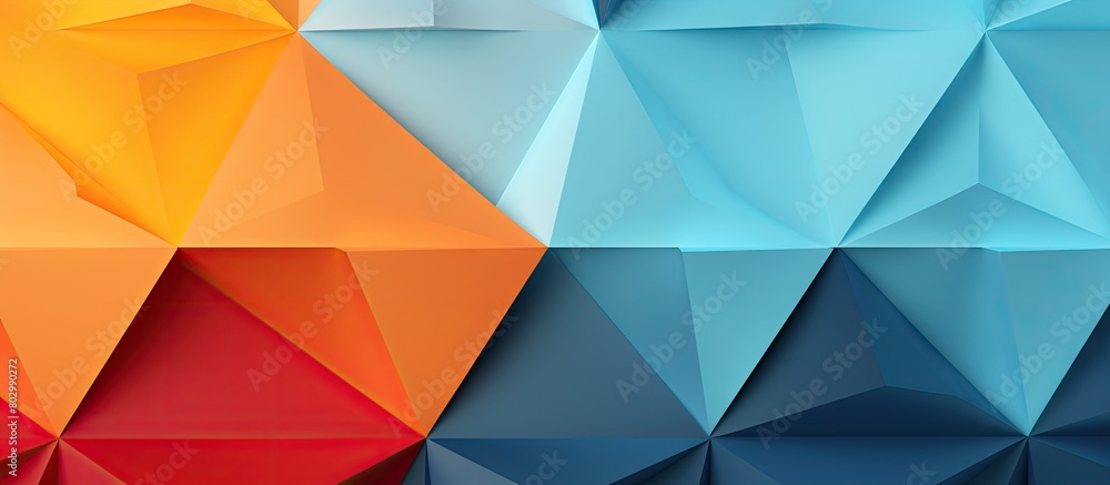 Poster A creative design wallpaper depicting an abstract geometric background with vibrant color paper Create copy space image